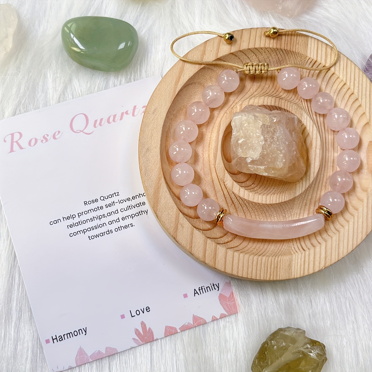 Self-Love Rose Quartz Bracelet, Heart Chakra Accessory
